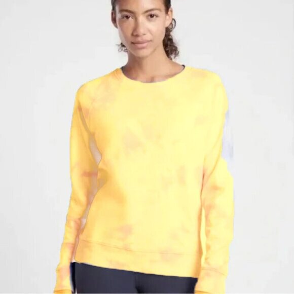 Athleta Sundown Sweatshirt Tie Dye Acapulco Orange Size Medium - Picture 2 of 11